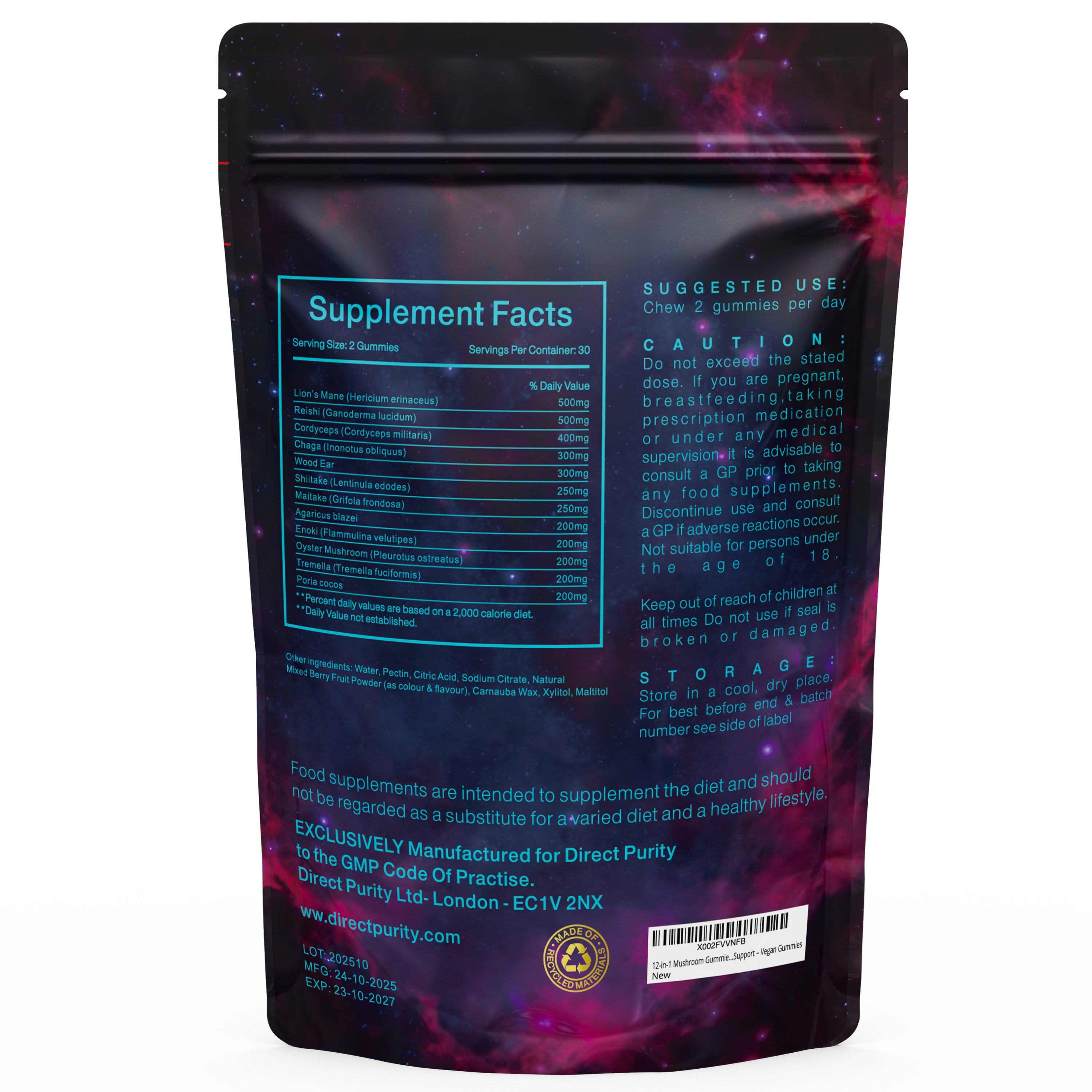 12-in-1 Mushroom Gummies Complex – 3500mg Includes,Lions Mane, Cordyceps, Mushrooms – Premium Mushroom Supplement – Natural Nootropic & Immune Support – Vegan Gummies