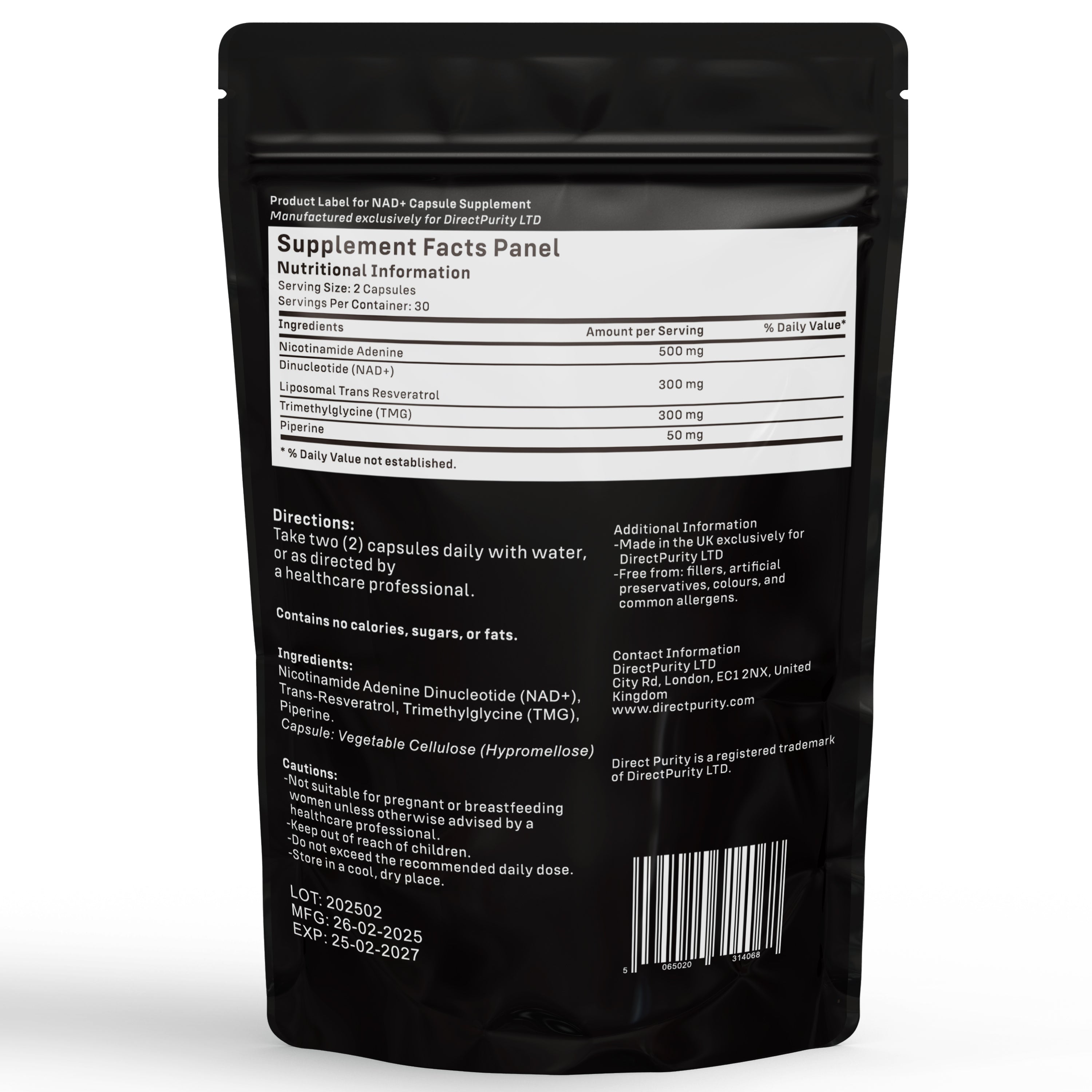 NAD Supplement 1150 mg, with Trans Resveratrol, Liposomal and TMG,NAD and resveratrol