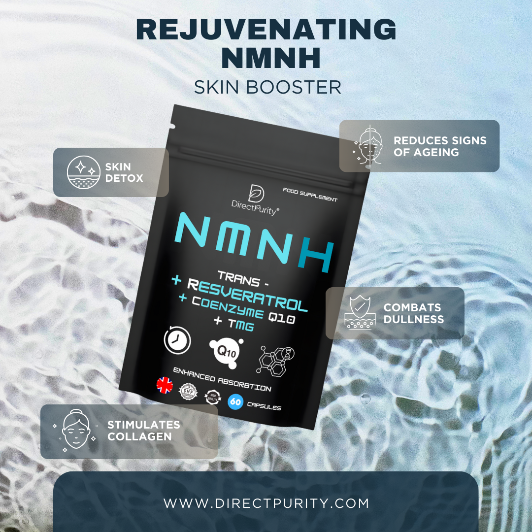 NMNH Supplement 600 mg, with Trans Resveratrol, CoQ10 and TMG, NMNH and resveratrol Supplements May Support Cellular Health and Healthy Aging. Boost Vitality and Combat Aging.