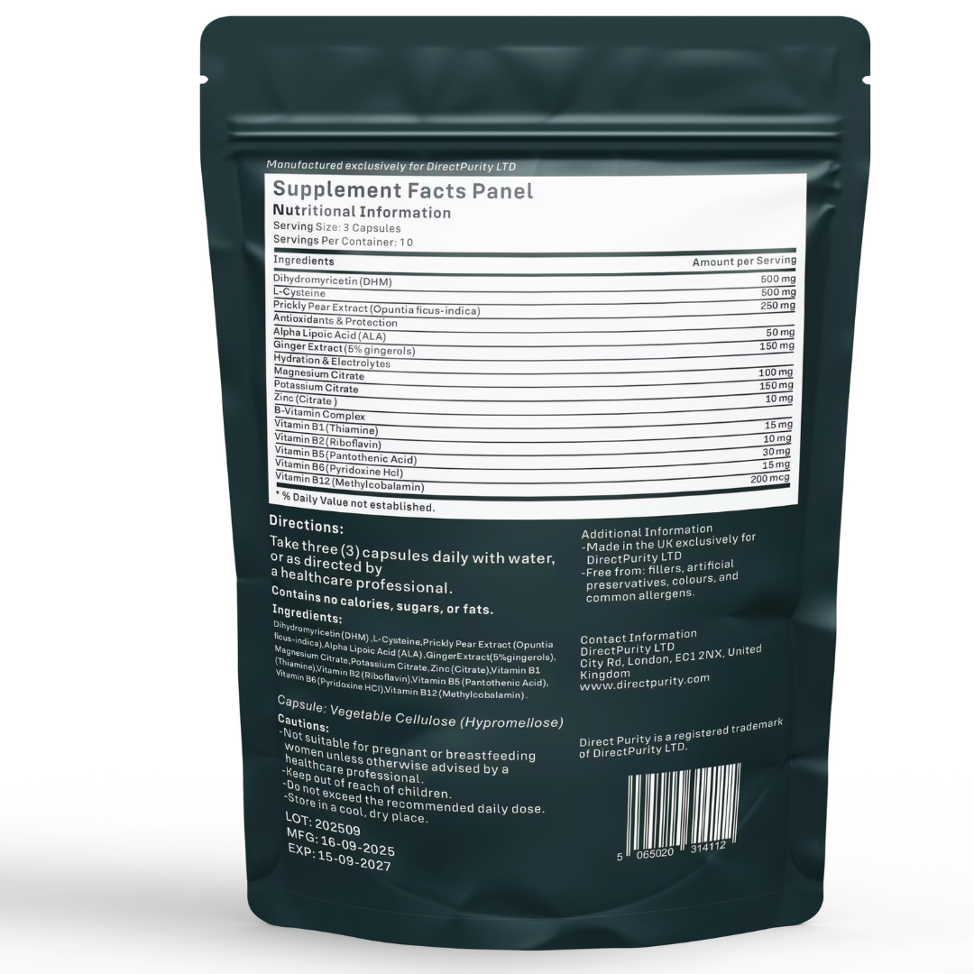 Liver Detox & Support – DHM, Rosemary Extract, Magnesium, B Complex – 60 Capsules – Natural Cleanse, Repair & Recovery Formula for Daily Wellness .