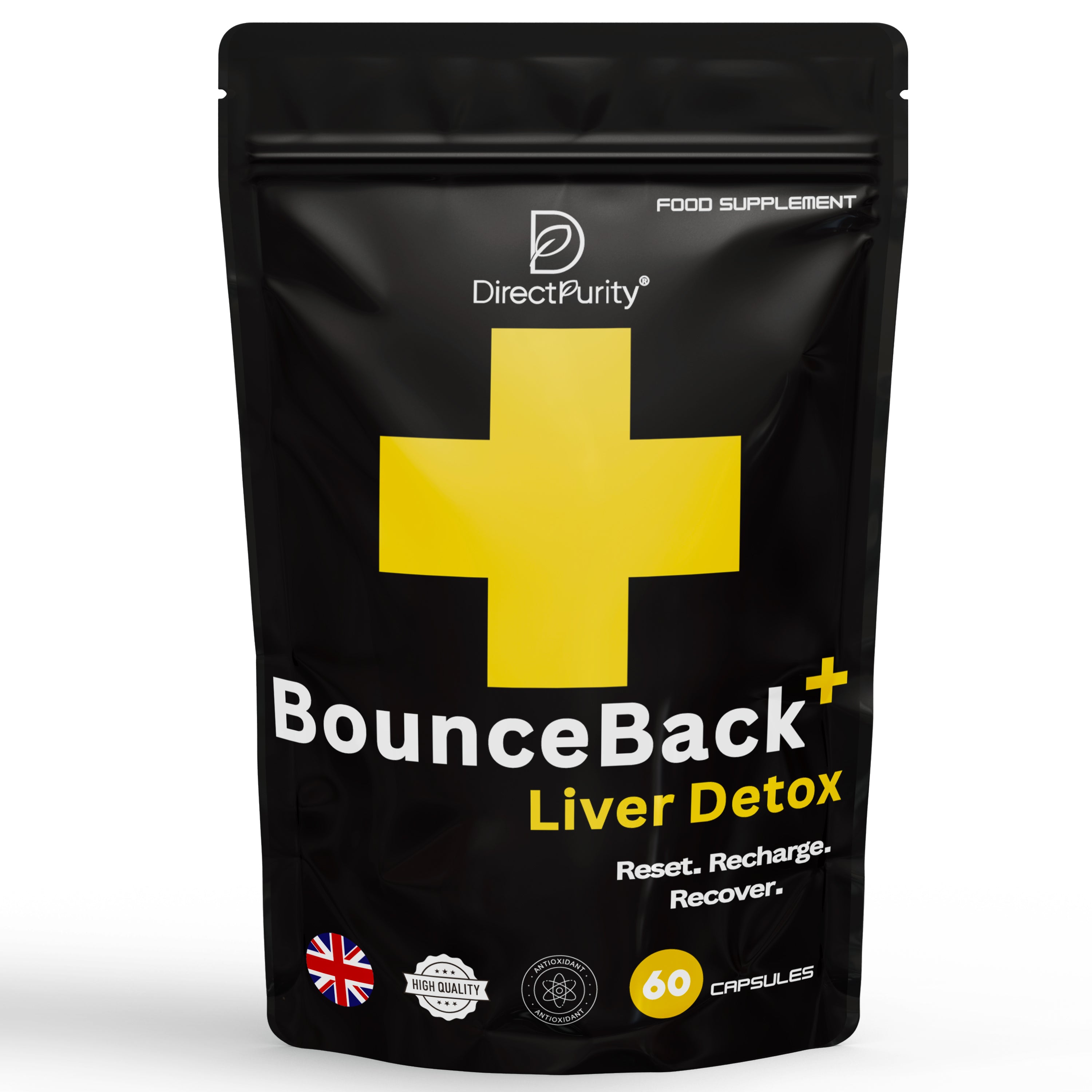 BounceBack+ Liver Detox & Support – NAC, DHM, Rosemary Extract, Magnesium, B Complex – 60 Capsules – Natural Cleanse, Repair & Recovery Formula for Daily Wellness .