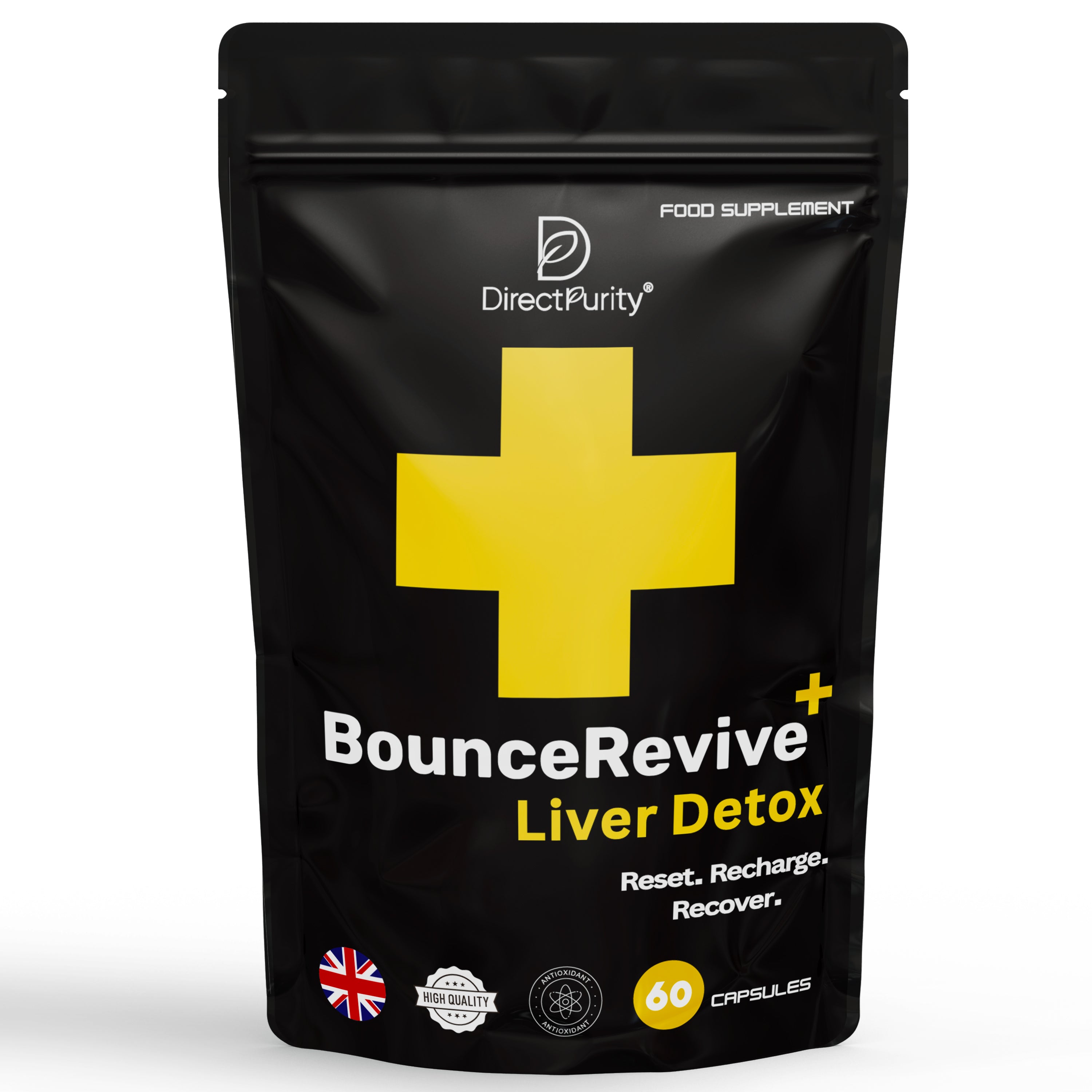 BounceRevive+ Liver Detox & Support – NAC, DHM, Rosemary Extract, Magnesium, B Complex – 60 Capsules – Natural Cleanse, Repair & Recovery Formula for Daily Wellness .