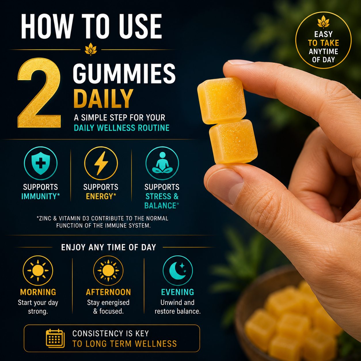 Sea Moss Gummies Complex 3000mg – with Ashwagandha, Zinc & Vitamin D3 – Daily Wellness, Energy & Immune Support – Vegan, Pectin Based – 60 Gummies (30 Servings)