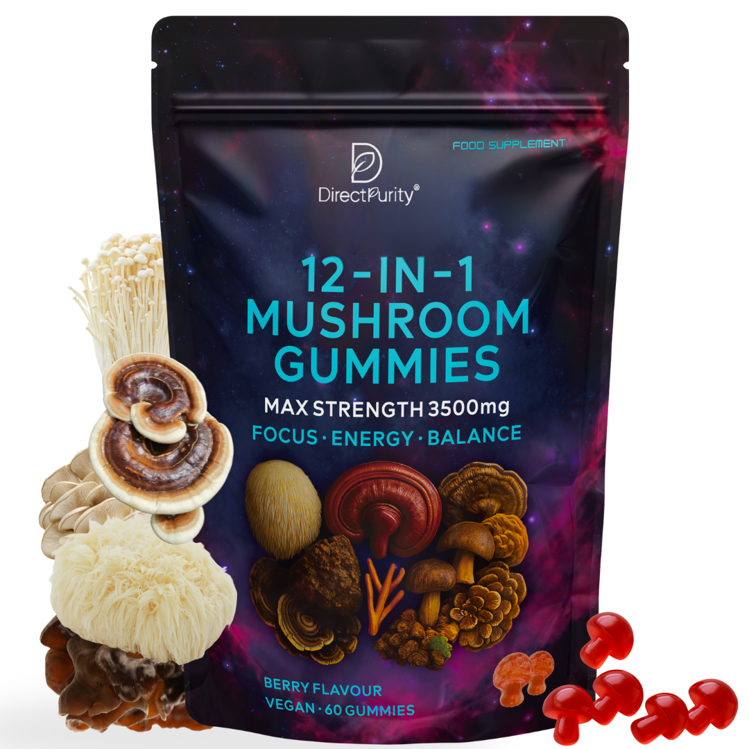 12-in-1 Mushroom Gummies Complex – 3500mg Includes,Lions Mane, Cordyceps, Mushrooms – Premium Mushroom Supplement – Natural Nootropic & Immune Support – Vegan Gummies