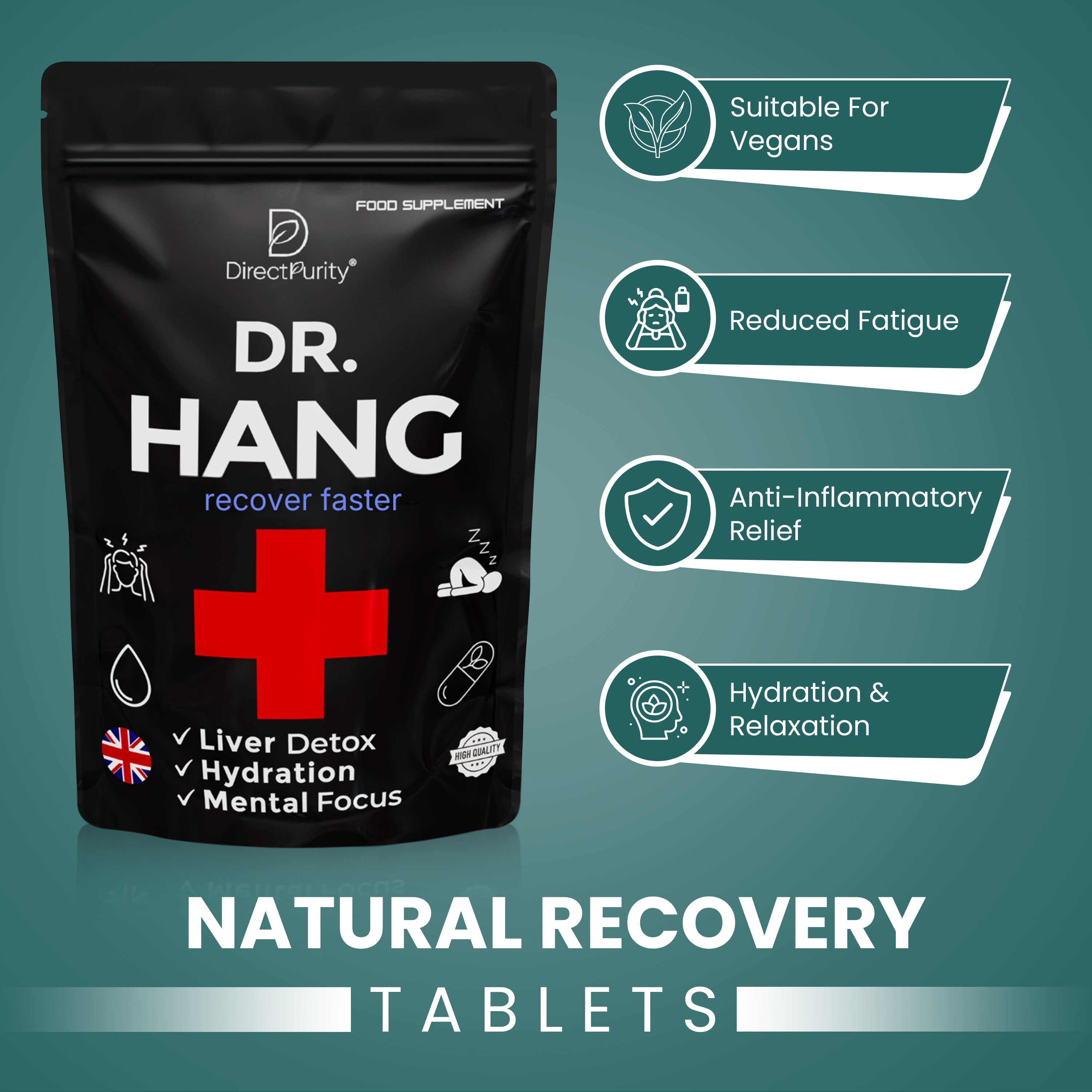 Dr Hang - Liver Support Supplement – DHM, Rosemary Leaf, prickly Pear ,Magnesium & B Vitamins – 30 Capsules – Full Liver Detox & Recovery Formula